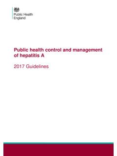 Public health control and management of hepatitis A - GOV.UK