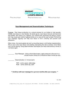 Scar Management and Desensitization Techniques - SOS …