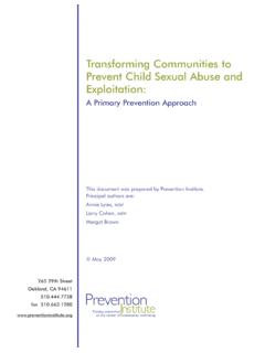 Transforming Communities to ... - Prevention Institute