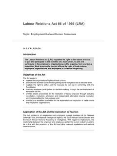 Labour Relations Act 66 of 1995 (LRA) - tkp.tourism.gov.za