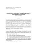Structure and Organisation of Higher Education in …