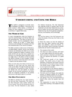 UNDERSTANDING AND USING THE BIBLE T