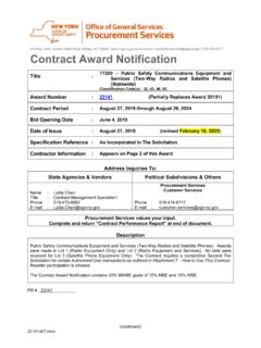 Contract Award Notification - Government of New York