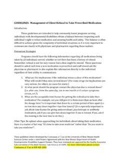 GUIDELINES: Management of Client Refusal to Take …