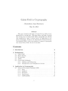 Galois Field in Cryptography - sites.math.washington.edu