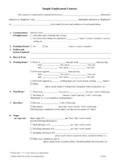 Sample employment contract - Labour