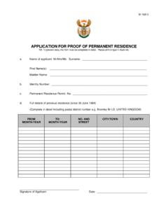 APPLICATION FOR PROOF OF PERMANENT RESIDENCE