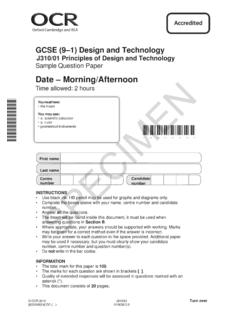 GCSE (9 1) Design and Technology - OCR