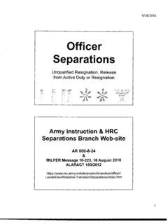 Officer Separations - home.army.mil