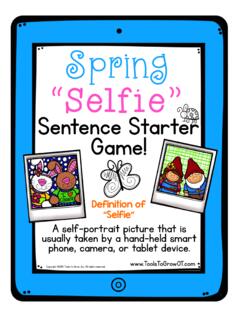Spring “Selfie” Sentence Starter Game! - …