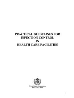 PRACTICAL GUIDELINES FOR INFECTION CONTROL IN …