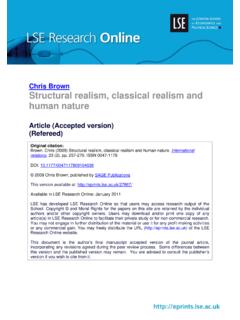 Structural realism, classical realism coversheet