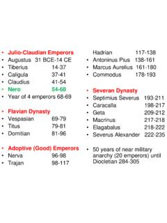 List of Roman Emperors - University of Washington