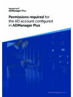Permissions required for the AD account ... - ManageEngine