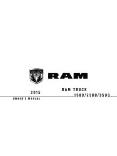 2015 RAM 1500/2500/3500 Owner's Manual - FCA Group