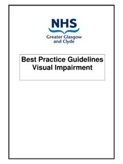 Best Practice Guidelines Visual Impairment