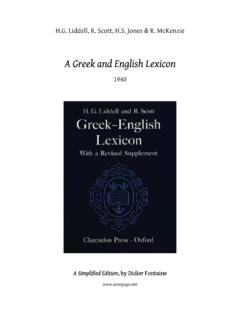 A Greek and English Lexicon A Greek and English Lexicon