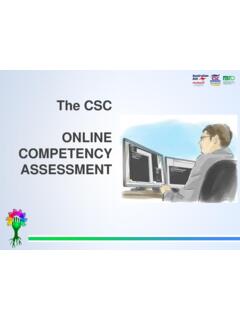 The CSC ONLINE COMPETENCY ASSESSMENT