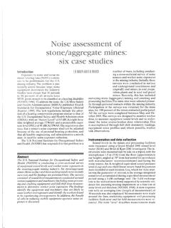Noise Assessment of Stone/Aggregate Mines: Six Case Studies