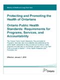 Ontario Public Health Standards: Requirements for Programs ...