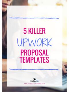 5 Sample Upwork Proposal Templates - The Freelance Coach