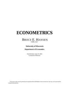 ECONOMETRICS - ssc.wisc.edu