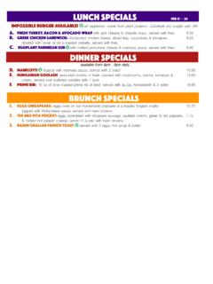 LUNCH SPECIALS July 16- 22, 2018 July 30 - Aug 12 …