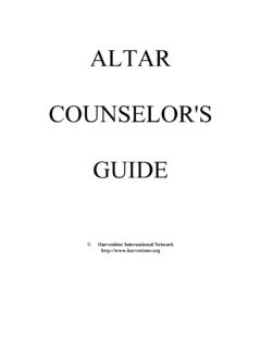 ALTAR COUNSELOR'S GUIDE - Home - Harvestime