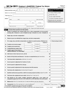 Form 941 for 2017: Employer’s QUARTERLY Federal Tax Return