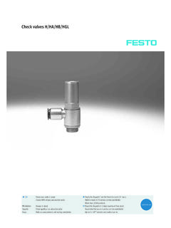 Check valves H/HA/HB/HGL - Festo USA