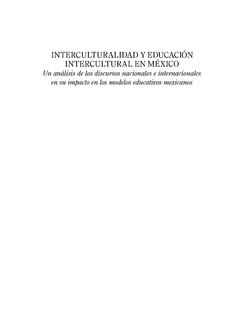 InterculturalIdad y educacI&#243;n Intercultural en m&#233;xIco