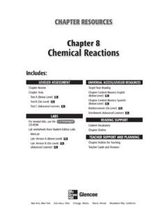 Chemical Reaction; Grade 8 Chapter 8 - Fairfax School District