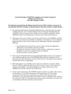 General Principles of NISPOM Compliance for …
