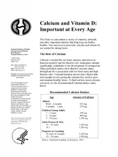 Calcium and Vitamin D: Important at Every Age