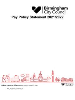 Pay Policy Statement 2021/2222 - Birmingham City Council