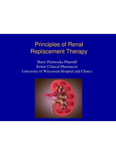 Principles of Renal Replacement Therapy
