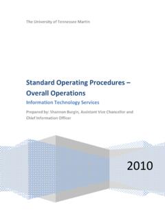 Standard Operating Procedures Operations