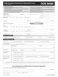 DCB Suraksha Fixed Deposit Application Form - …
