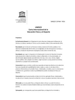 UNESCO Carta Internacional de la Educaci&#243;n F&#237;sica y …