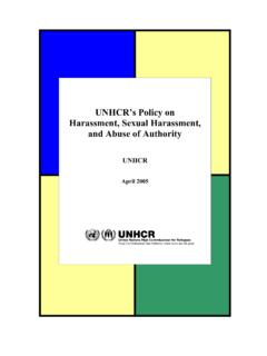 UNHCR’s Policy on Harassment, Sexual Harassment, and …
