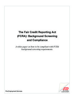 The Fair Credit Reporting Act (FCRA): Background …