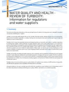 WATER QUALITY AND HEALTH - World Health Organization