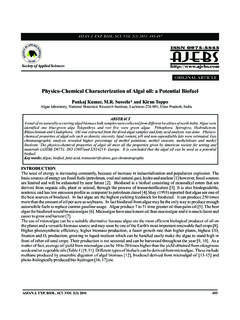 Physico-Chemical Characterization of Algal oil: a ...