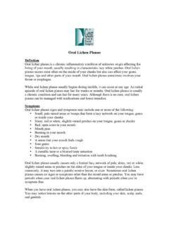 Oral Lichen Planus Fact Sheet - Oral Surgery Indianapolis IN