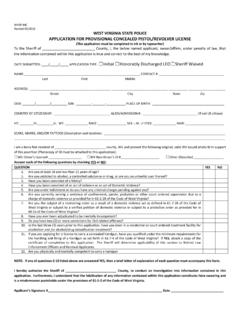 WEST VIRGINIA STATE POLICE APPLICATION FOR …
