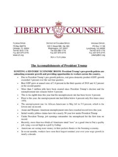 The Accomplishments of President Trump - Liberty Counsel