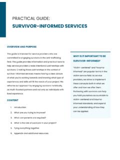 Practical Guide: Survivor-Informed Services