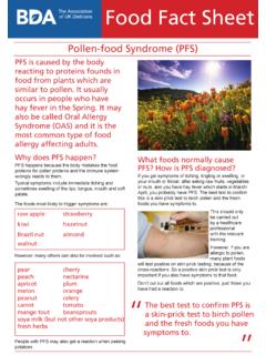 Pollen-food Syndrome (PFS) - British Dietetic Association