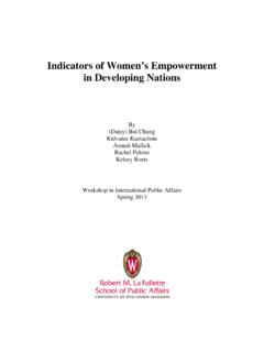 Indicators of Women’s Empowerment in Developing Nations
