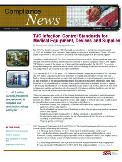 TJC Infection Control Standards for Medical Equipment ...